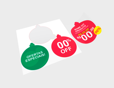 Adesivo para Vitrine Vinil 1x Círculos de Natal 59,9x65,9cm e 2x Círculos de Natal 55,2x64cm - 4x0 - 1 unid