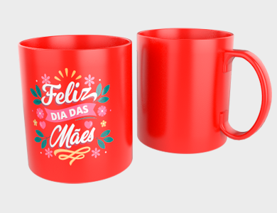 Caneca Café Acrílico 400ml - 1 Cor de Impressão - Central - 1x0 - 100 unid