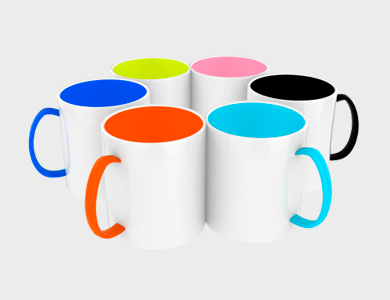 Caneca de Café Color Plus em Polímero para Sublimação 325ml - 50 unid