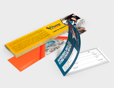 Capa de Carnê Couchê 120g Sem Verniz 42,3x10cm - 4x0 - 1000 unid