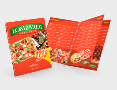 Cardápio Espiral com 16 Páginas em PVC 0,5mm Cristal Frente e Verso 21,5x29cm - 4x4 - 5 unid