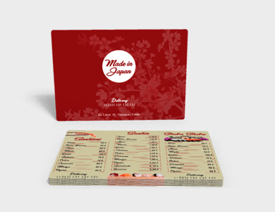 Cardápio em PVC 0,3mm Verniz Total Frente e Verso 30x45cm 1 Folha - 4x4 - 1 unid