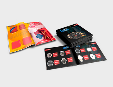 Manuais e Catálogos Couchê 120g Verniz Total Frente e Verso 22,8x21cm 8 Páginas - 4x4 - 1000 unid