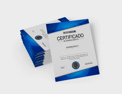 Certificado com Dados Variáveis em Reciclato 240g Sem Verniz 30x42cm - 4x0 - 1 unid