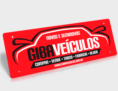 Cobre Placa para Carro em PVC 0,5mm Cristal Frente e Verso 40,5x13,5 cm - 4x0 - 50 unid