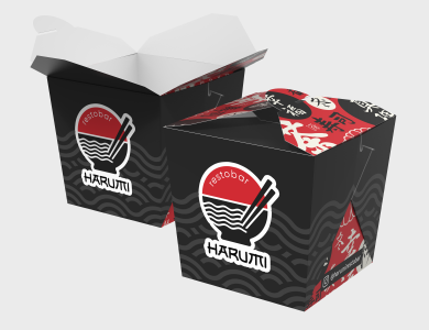 Embalagem Box com Encaixe Papel Alimentício 270g com Película Antigordura 7x7x8cm - 4x0 - 500 unid