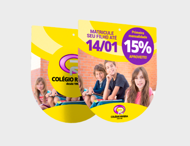 Móbile Tipo U Pequeno PVC 0,3 mm Verniz Frente e Verso 10x10 cm - 4x4 - 100 unid