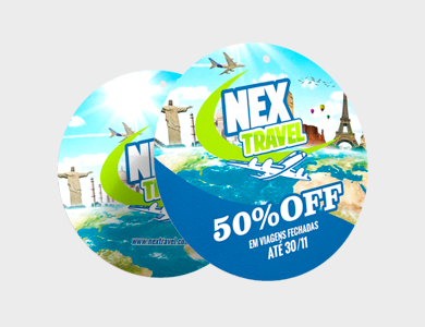 Móbile Redondo Grande PVC 0,3 mm Verniz Frente e Verso 35x35 cm - 4x4 - 500 unid