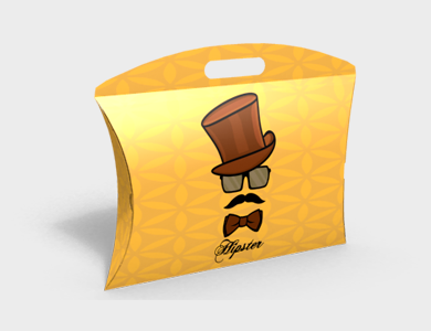 Caixa Travesseiro Média com Alça Couchê 300g Laminação Fosca e Hot Stamping 28,2x6,1x23,7cm - 4x0 - 500 unid